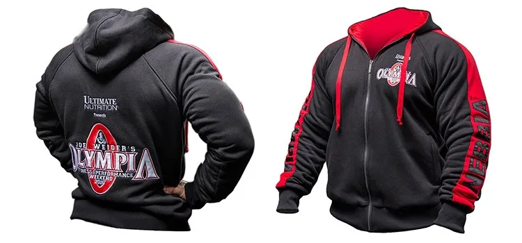 Hooded Мужская толстовка с капюшоном на молнии, модная повседневная мужская спортивная одежда для фитнеса, бодибилдинга, хлопковая спортивная одежда, Брендовое верхнее пальто - Цвет: Hooded