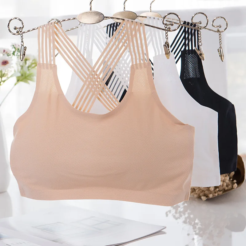 CHRLEISURE размера плюс женский спортивный бюстгальтер дышащая сетка без