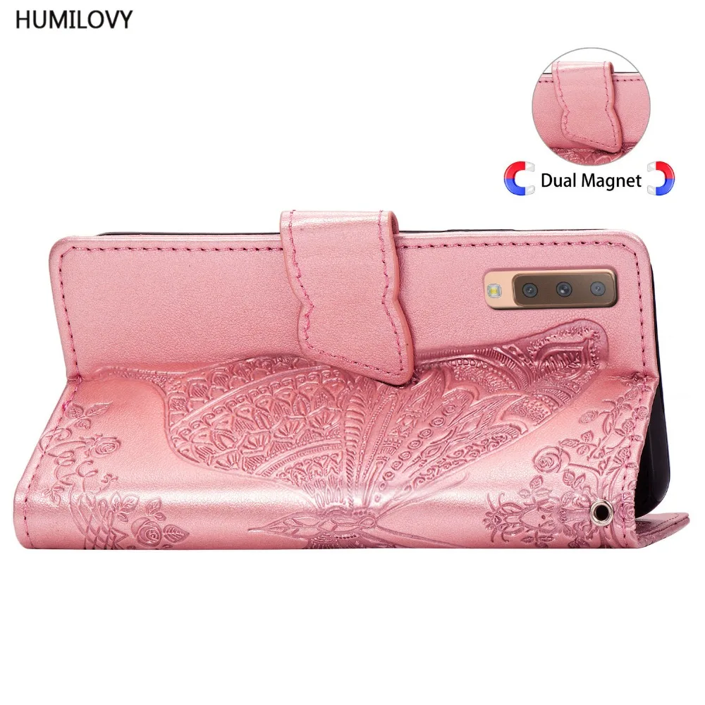 For Samsung Galaxy A7 2018 Case Leather Wallet Flip Cover for Coque A750 | Мобильные телефоны и аксессуары