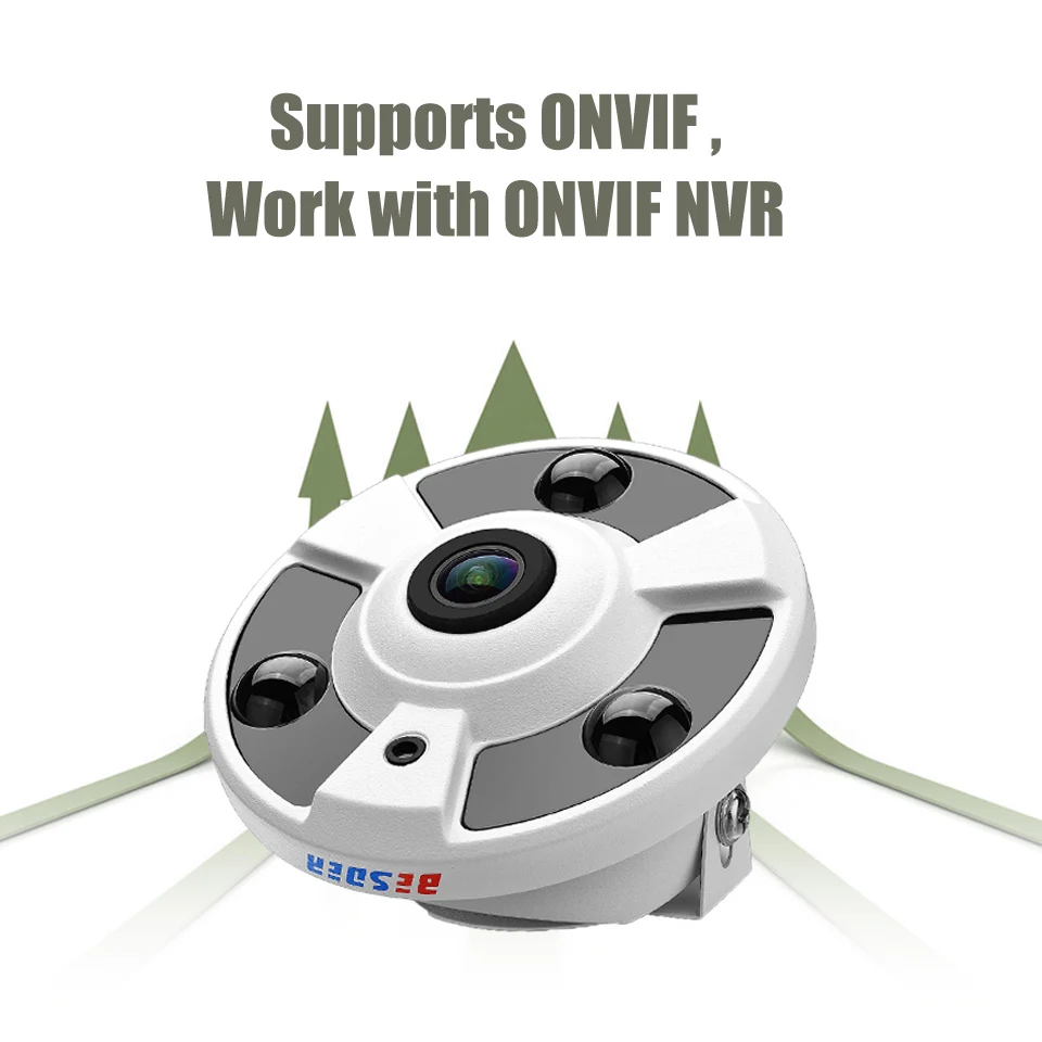 Besder 1080P рыбий глаз VR DC12V/POE48V ip-камера электронная PTZ 180 панорамная Onvif электронная сигнализация IR-Cut P2P камера видеонаблюдения