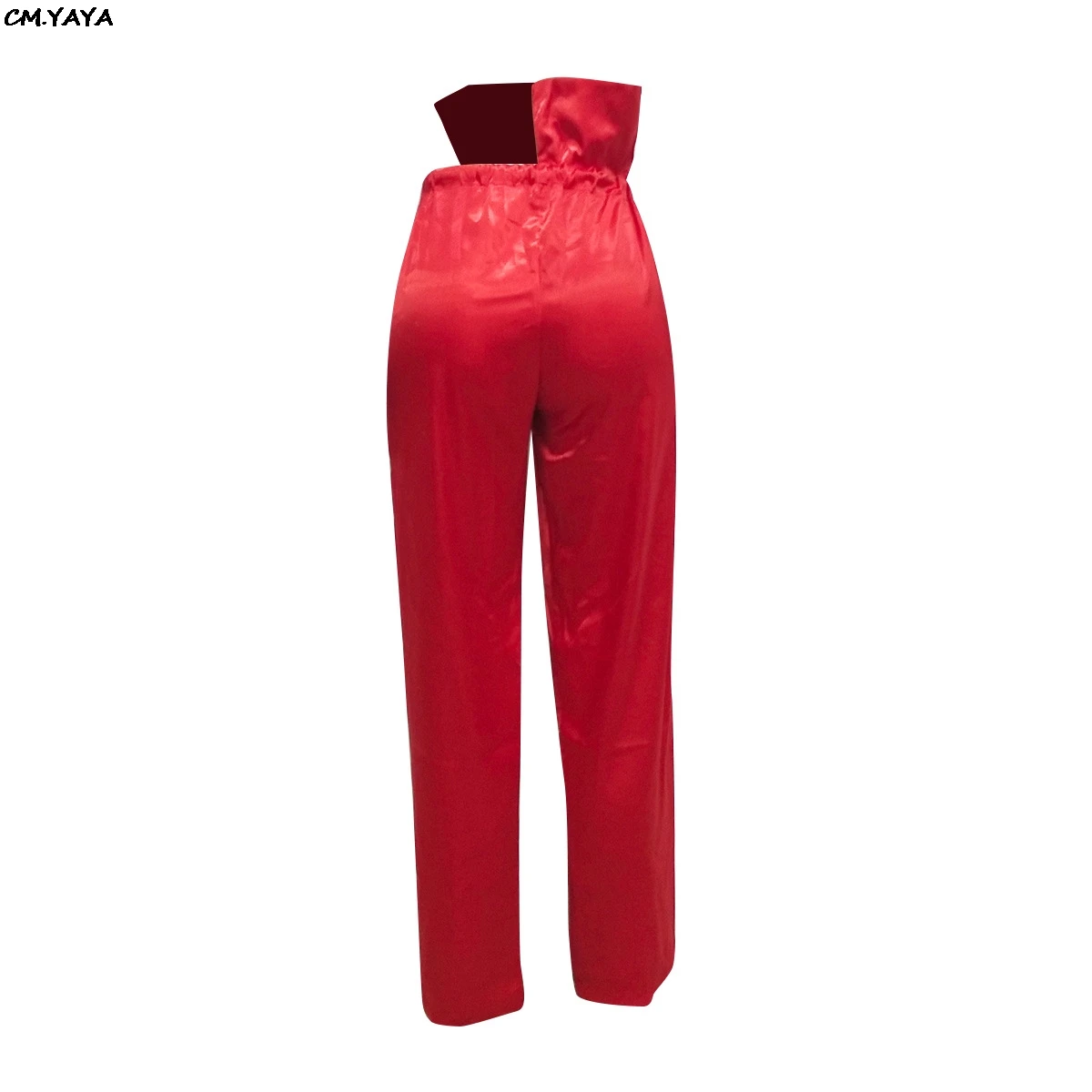 Женские свободные брюки с оборками и высокой талией Длинные винтажные красного