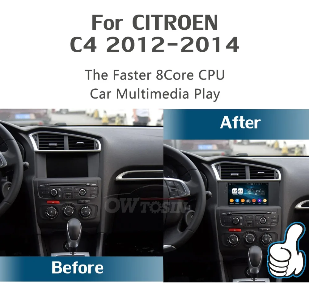 " ips 8 ядерный 4 Гб ram+ 64 Гб rom Android 9,0 автомобильный DVD радио gps для Citroen C4 C4L DS4 2012 2013 DSP CarPlay