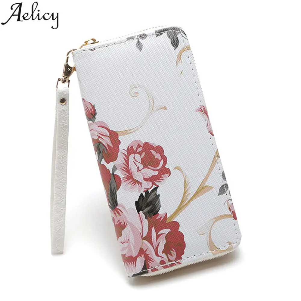 Aelicy женские кошельки модные кожаные с цветочным принтом дизайнерские винтажные