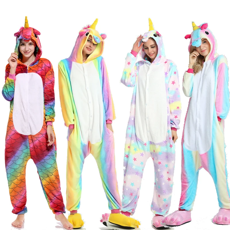 Звездное небо единорог пижамы животных кигуруми Onesie взрослых мужчин женщин