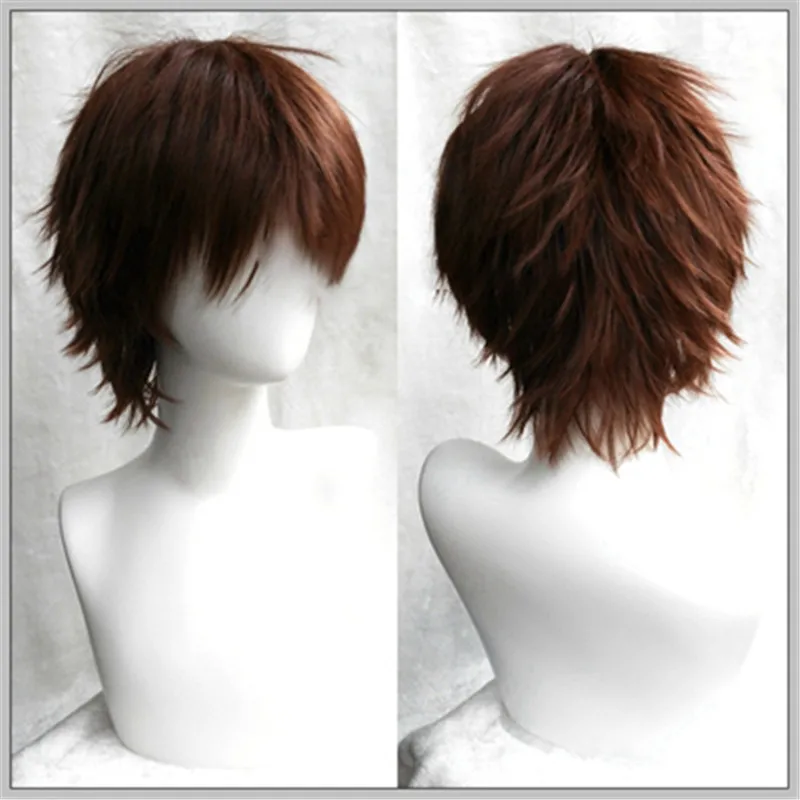 Косплей Парик Казума Сато короткий коричневый синтетический волос Хэллоуин игровые принадлежности "Восхищение бога в этом прекрасном мире! Коносуба".