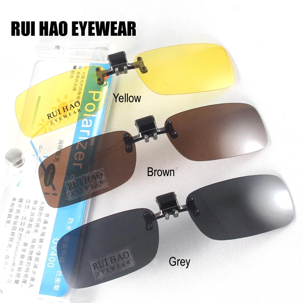 

Small Polarized Sunglasses Clip on Sunglasses Eyeglasses Sun Glasses Drive Goggles Spectacles Yellow Night Vision Eyewear 773