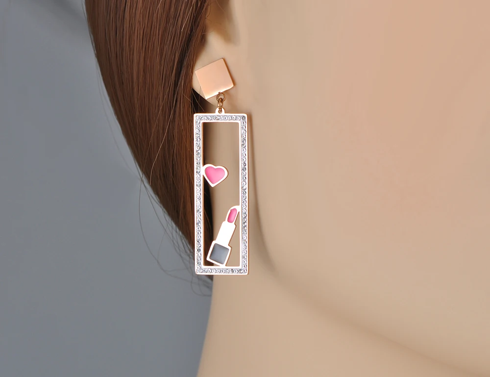 JeeMango элементы для макияжа ювелирные изделия розовые губы и помада с чехлом цвета