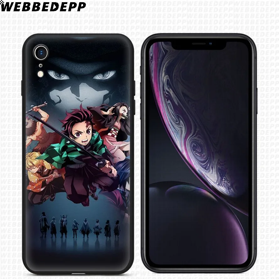 WEBBEDEPP Demon Slayer Kimetsu no Yaiba Мягкий силиконовый чехол для iPhone 11 Pro Xr Xs Max X или 10 8 7 6 6S Plus 5 5S