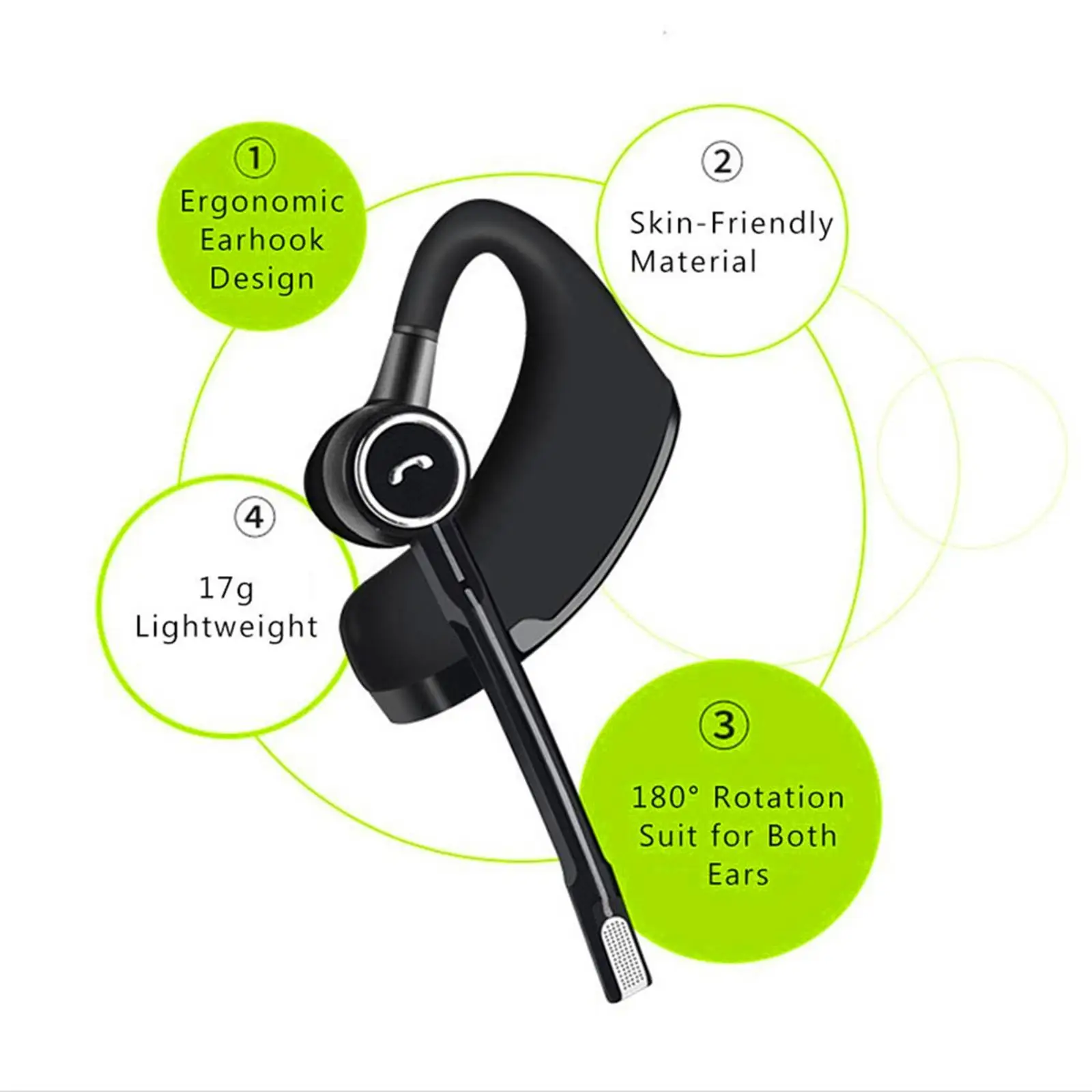 Деловая Bluetooth гарнитура для режима свободные руки правого и левого уха телефонов