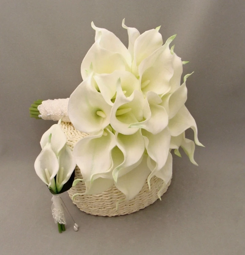 Ivory Pink Purple Calla Lily Wedding Flowers Bridal Bouquets Artificial Bouquet Bridesmaid De Mariage Rose | Свадьбы и торжества