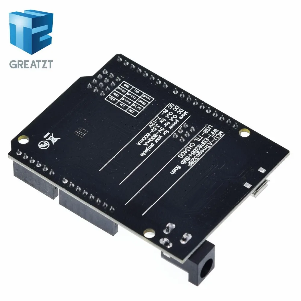 GREATZT UNO+ WiFi R3 ATmega328P+ ESP8266(32 Мб памяти) USB-TTL CH340G для Arduino Uno, NodeMCU, WeMos ESP8266 новое поступление
