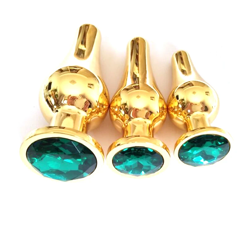 Stainless Steel Big Anal Plug Butt Beads Crystal Base Gold Anus Prostate Stimulator Backyard Sex Toys Dildo for Men Women Gay |