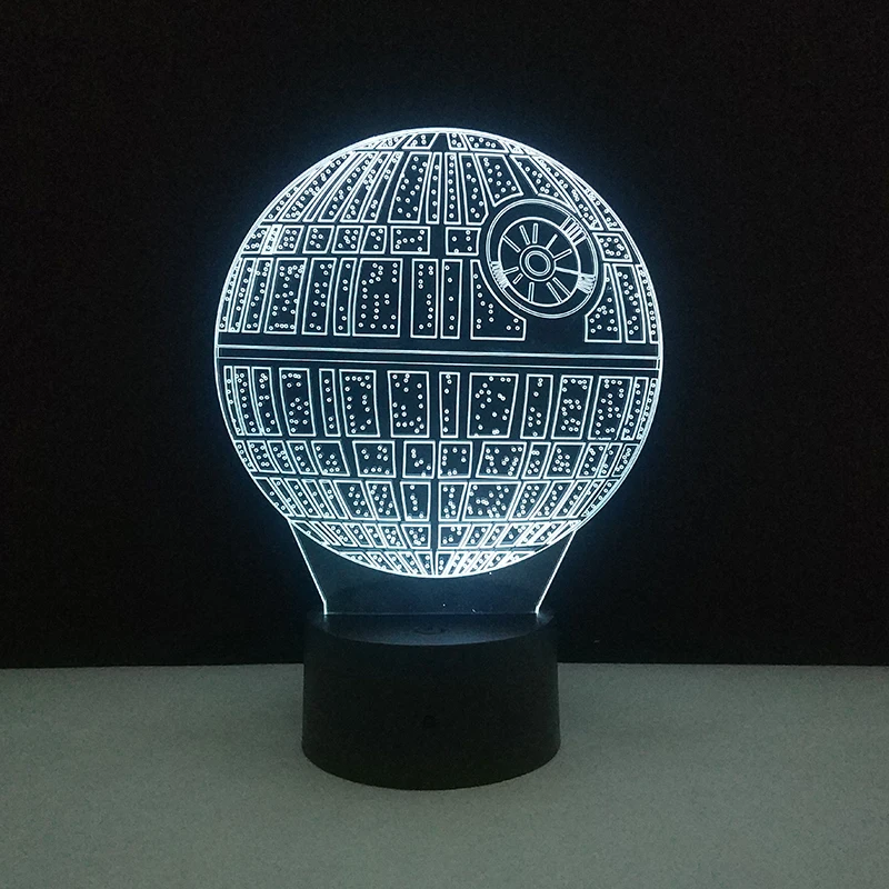 Creative Death Star 3D Lamp LED Night Lights USB Mood Light Multicolor Touch Kids Lamps Home Baby Luminaria Lava | Лампы и освещение