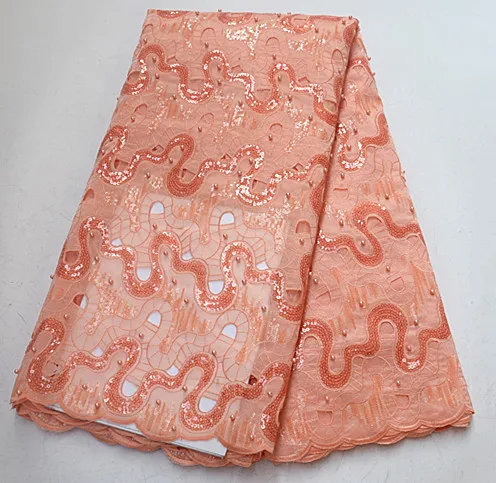 

African Organza Lace Fabric 2019 African French Lace High Quality Sequins Embroidery Tulle Lace Fabric For Party dress PSMA081