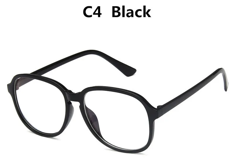 C4 Black Прозрачные розовые очки, оправа для женщин, негабаритные одноцветные супер милые очки, прозрачные линзы, очки для глаз - Цвет оправы: C4 Black