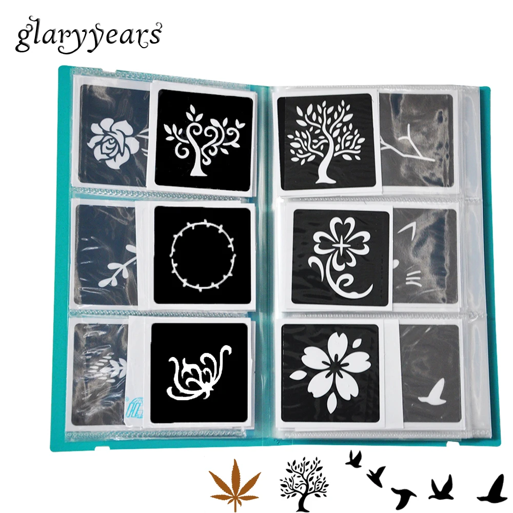 Glaryyears 120 шт. 1 Набор трафарет для татуировок альбом PP120 карточная книга аэрографа