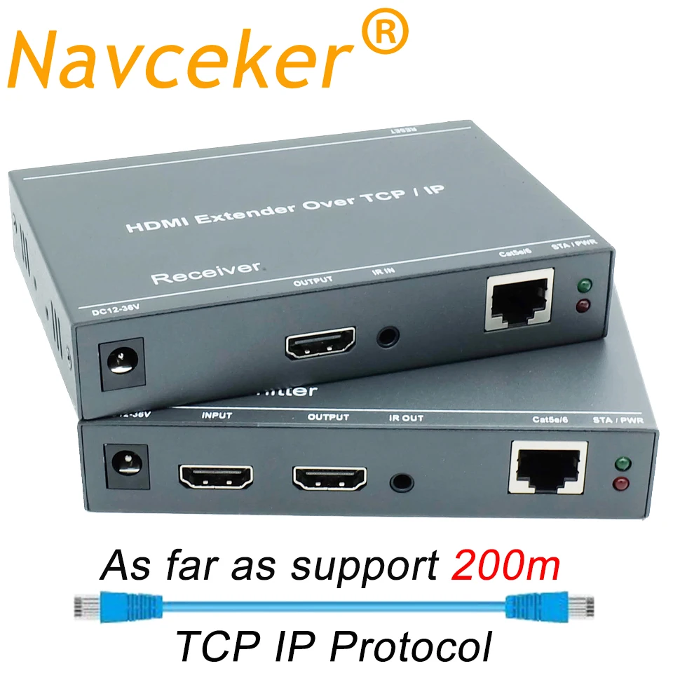 2020 Navceker 660ft IP HDMI удлинитель с ИК RJ45 портами петля 1080P передатчик приемник по Cat5e/6|hdmi