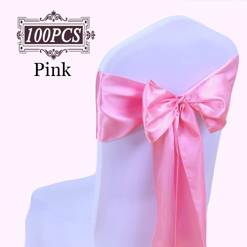 Набор из 100 атласных стульев с поясом и галстуком-бабочкой для принадлежности