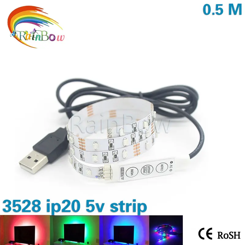 2016 Free shipping 5 В USB Кабель газа СВЕТОДИОДНЫЕ полосы света SMD3528 50 см Рождество Гибкие