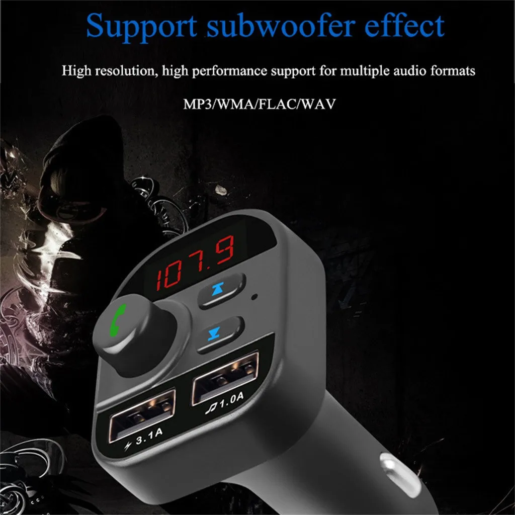 Bluetooth автомобильный fm-передатчик Беспроводной радио адаптер USB Зарядное устройство Mp3 плеер Авто Аудио приемник для гарнитуры#605