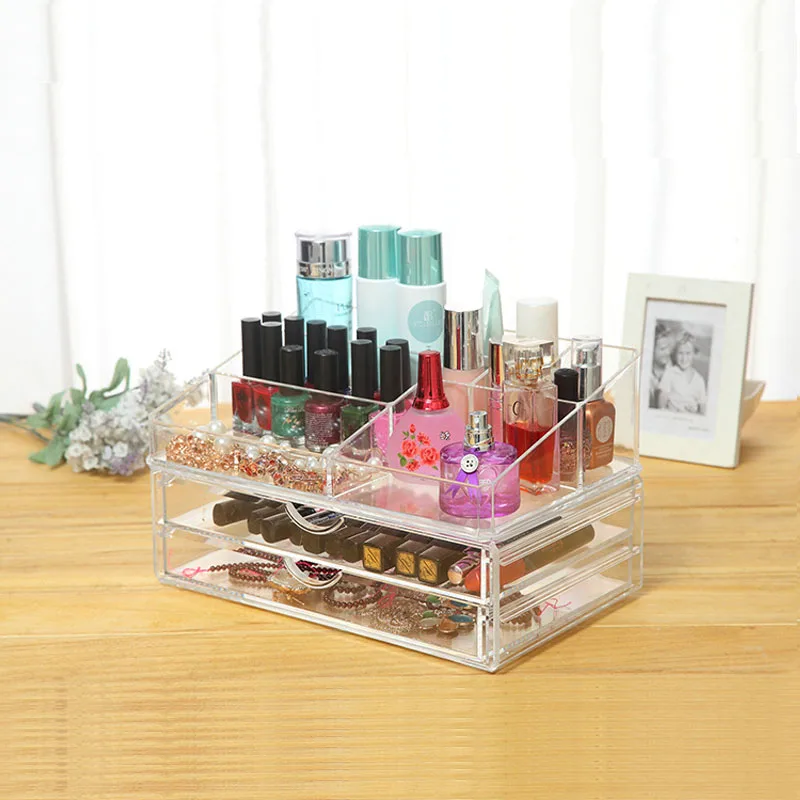 Органайзер для макияжа держатель инструменты лак ногтей коробка прозрачный