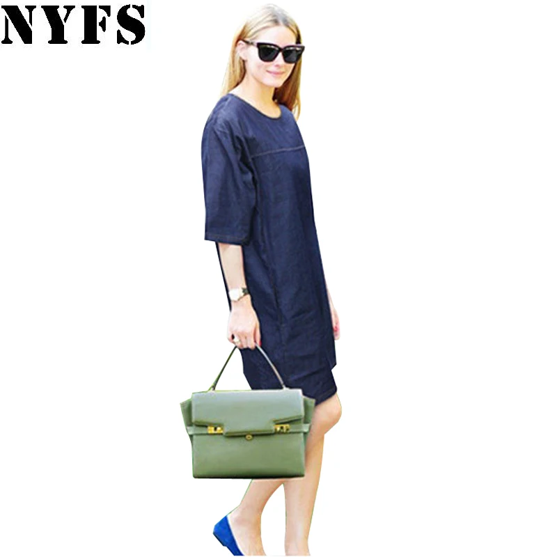 Женское джинсовое платье NYFS свободное винтажное из джинсовой ткани с коротким