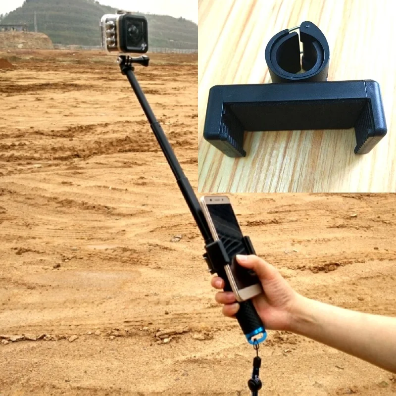 Новый монопод Clownfish с 3 сторонней защелкой для телефона селфи зажимом Gopro Hero 7 6 5 4