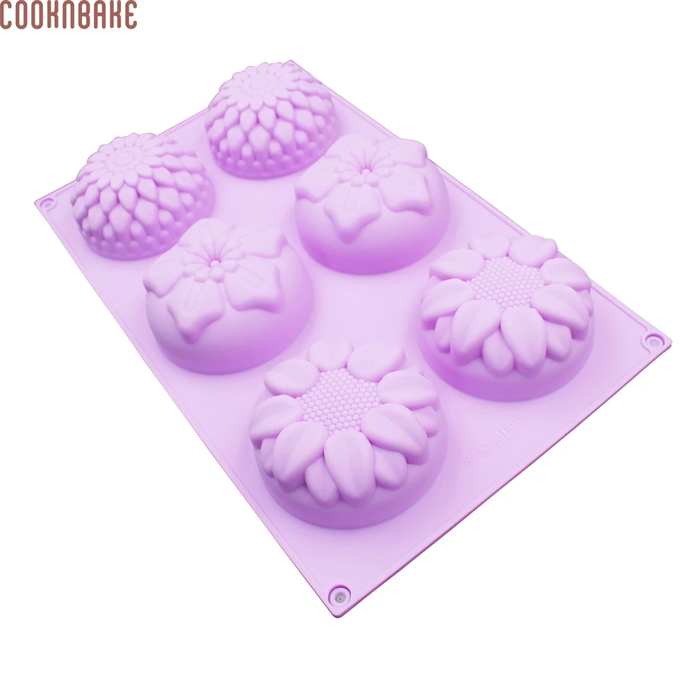 COOKNBAKE DIY три вида цветов силиконовая форма для торта мыльная желе CDSM 639|jelly mold|soap