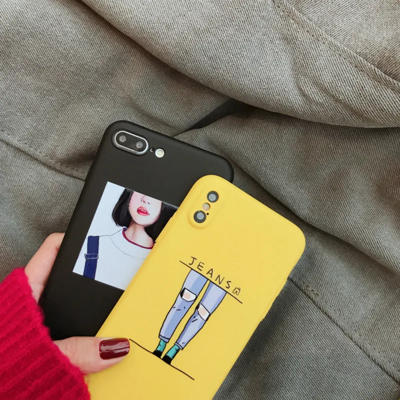 POBLU для iphone X Мода Cool Girl чехол телефона 6 S 7 8 Plus задняя крышка забавные джинсы с