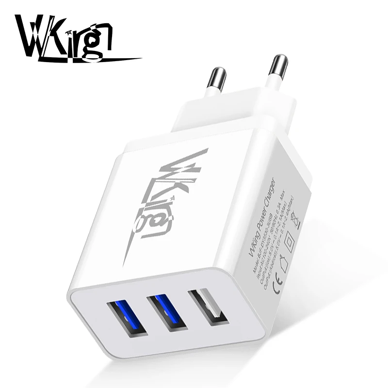 VVking USB зарядное устройство 3 порта 3.4A Максимальная зарядка EU/US вилка для
