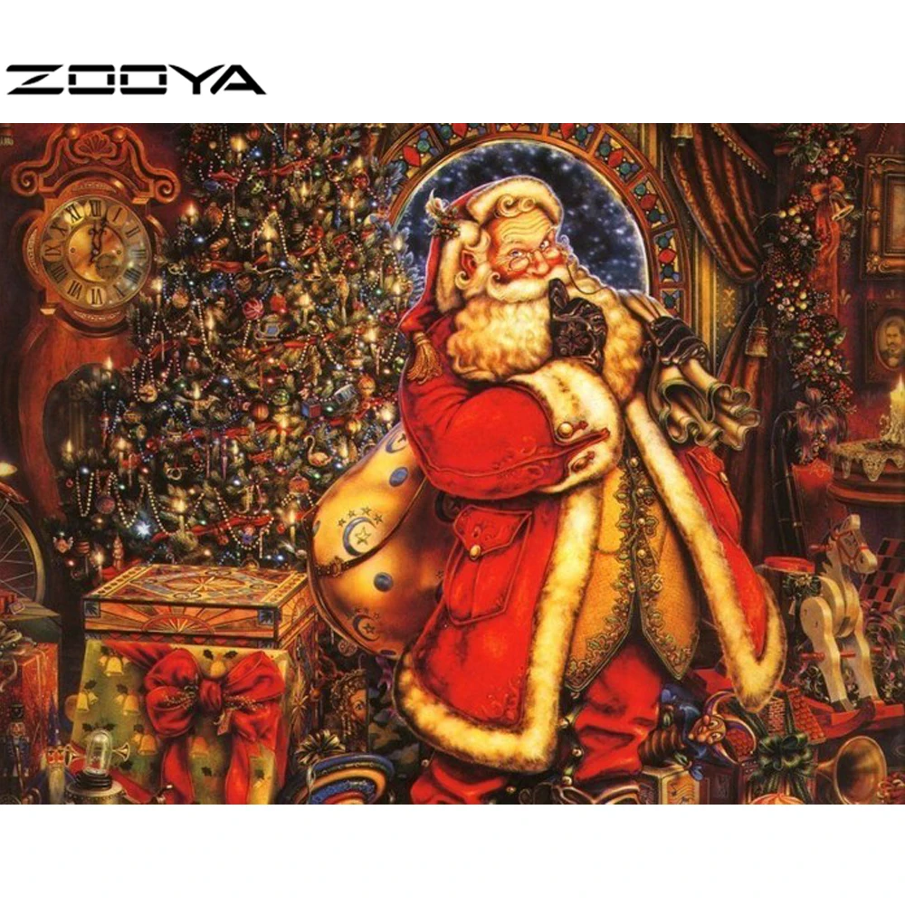 ZOOYA 5D DIY Алмазная вышивка Отец рождественские картины как подарки круглая мозаика
