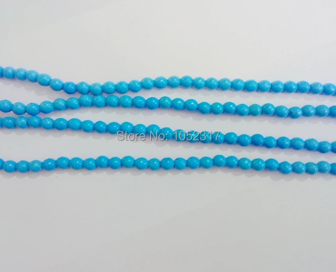 

Wholesale 3-4mm Bead Length 40cm/16inch Strand Blue stone Howlite Round Beads Loose Bead GIFT DIY Gift
