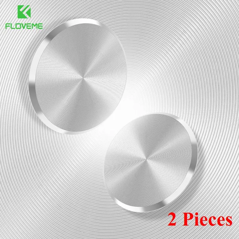 Sliver 2 Pcs Floveme гладить Стикеры для магнитного автомобильный держатель телефона универсальные металлические пластины диск для IPhone X 8 7 автомобильный держатель гладить лист для Samsung держатель для телефона в машину - Цвет: Sliver 2 Pcs