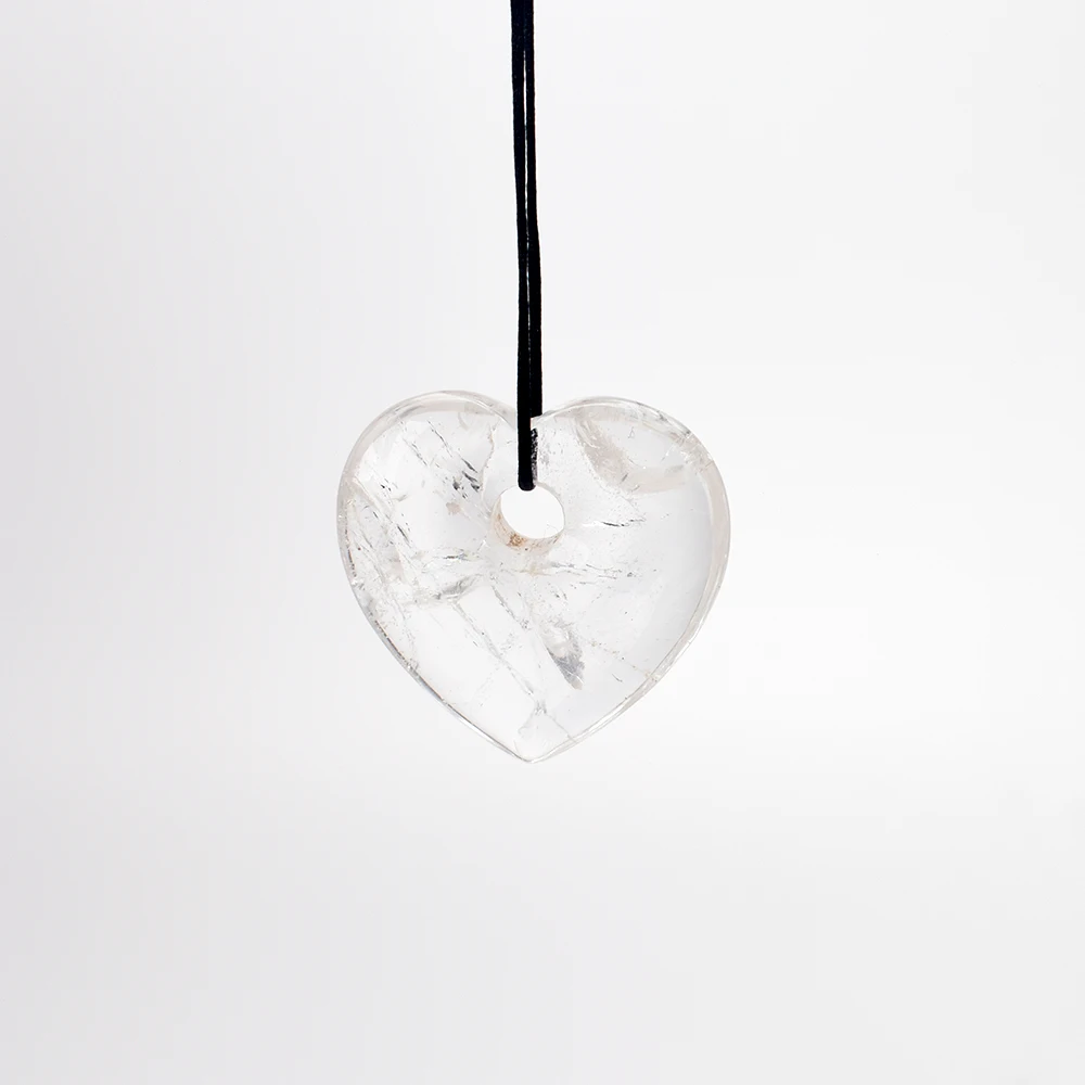 1 8 &quotНатуральный прозрачный кварцевый кристалл кулон в форме сердца исцеляющее