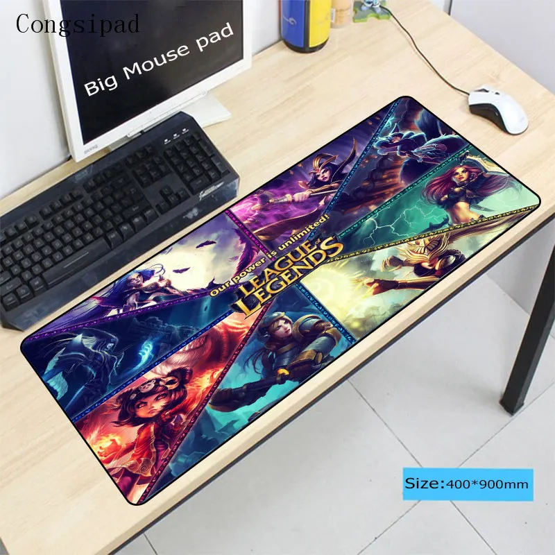 Congsipad League of legends Мышь коврик с обработанным краем коврик для мышь Notbook компьютер Мышь 90x40 см игровой коврик Мышь для CSGO геймер