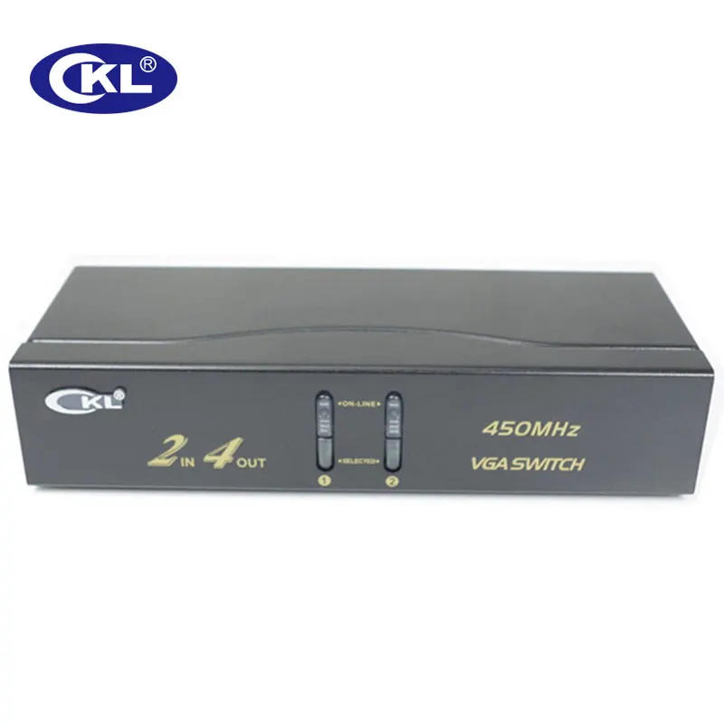 CKL 2x4 VGA переключатель сплиттер 2 в 4 поддержка 2048*1536 450 МГц для ПК мониторы и ТВ