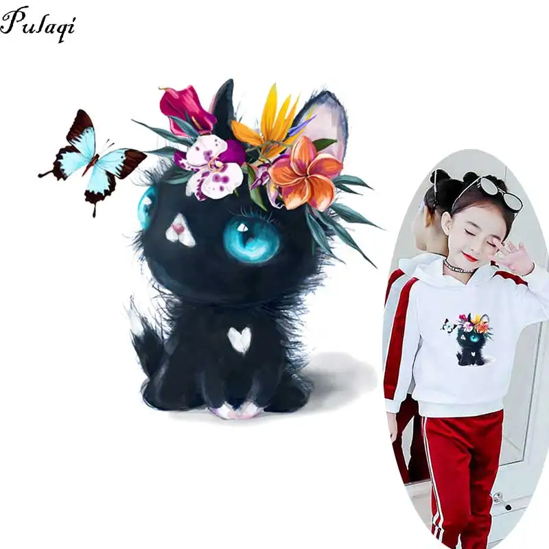 DIY милый кот Железный На Патчи для одежды мультфильм животных термо Стикеры на