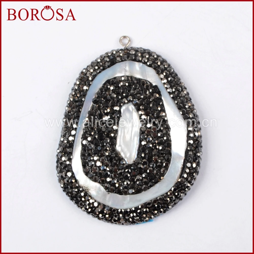 BOROSA 5 шт. Бесплатная форма натуральный жемчуг белый корпус стразы проложенный