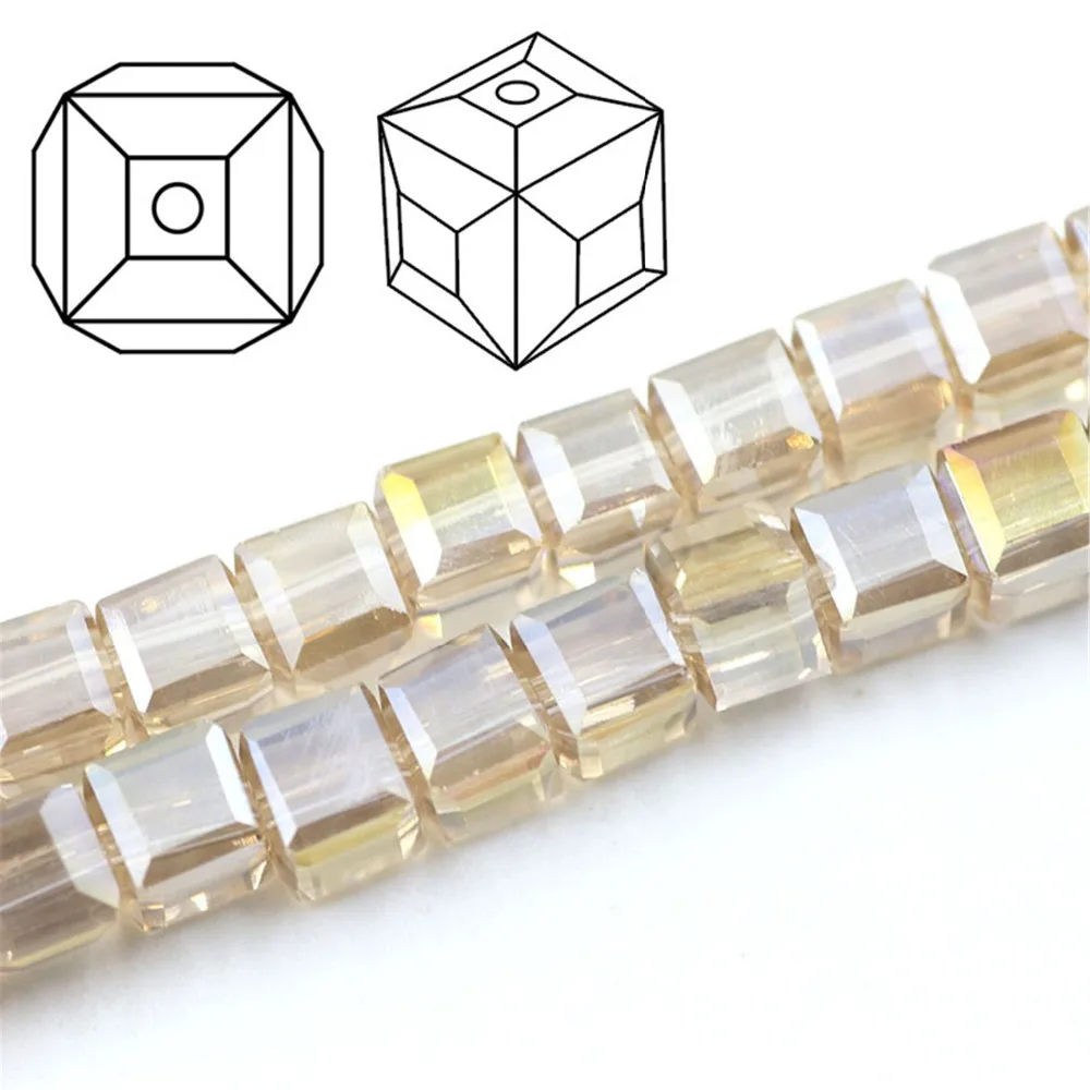 Square Crystal Beads 4MM 100PCS/LOT AB Color Loose Rhinestones Faceted Glass For Needlework Accessories | Украшения и аксессуары