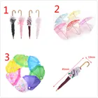 Кукольный зонт, аксессуары для кукол, пластиковый кружевной зонт для кукол, игрушечный аксессуар для мебели, шифоновые зонтики