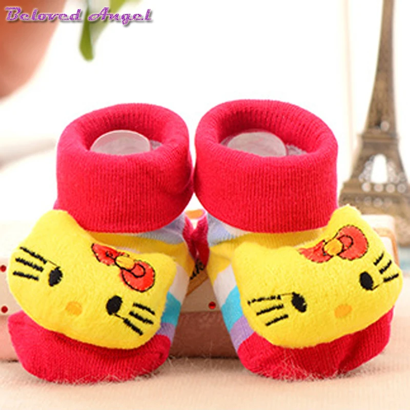0-18M Kids Cute Socks Baby Cotton Cartoon Animal Newborns Sole Boot Slipper Child For Boy Girl Babies Sock Anti-slip Floor Wear | Детская
