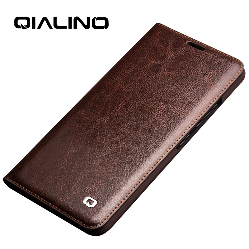 Стильный чехол-книжка QIALINO из натуральной кожи для Vivo X 21 роскошный чехол ручной