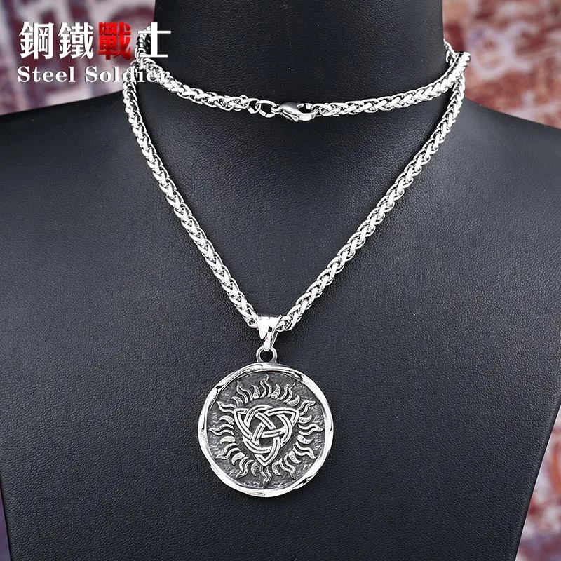 Steel soldier viking rune pendant stainlesss steel men nordic thor necklace | Украшения и аксессуары