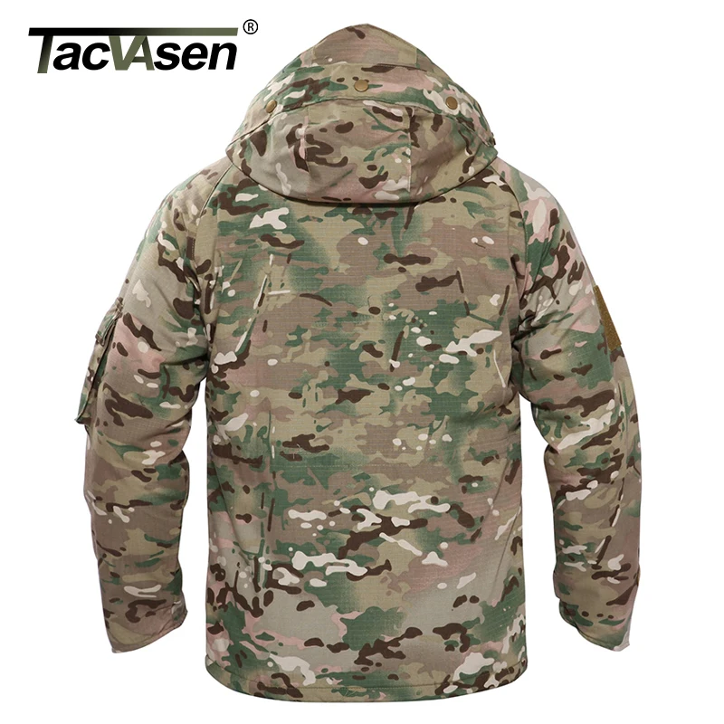 TACVASEN армейская камуфляжная куртка Военная тактическая куртка с капюшоном мужская ветровка зимняя теплая флисовая куртка пальто TD-WHCM-008