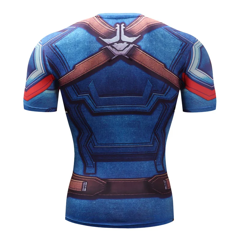 2019 Мстители alliance civil war компрессионные летние футболки для фитнеса Капитан
