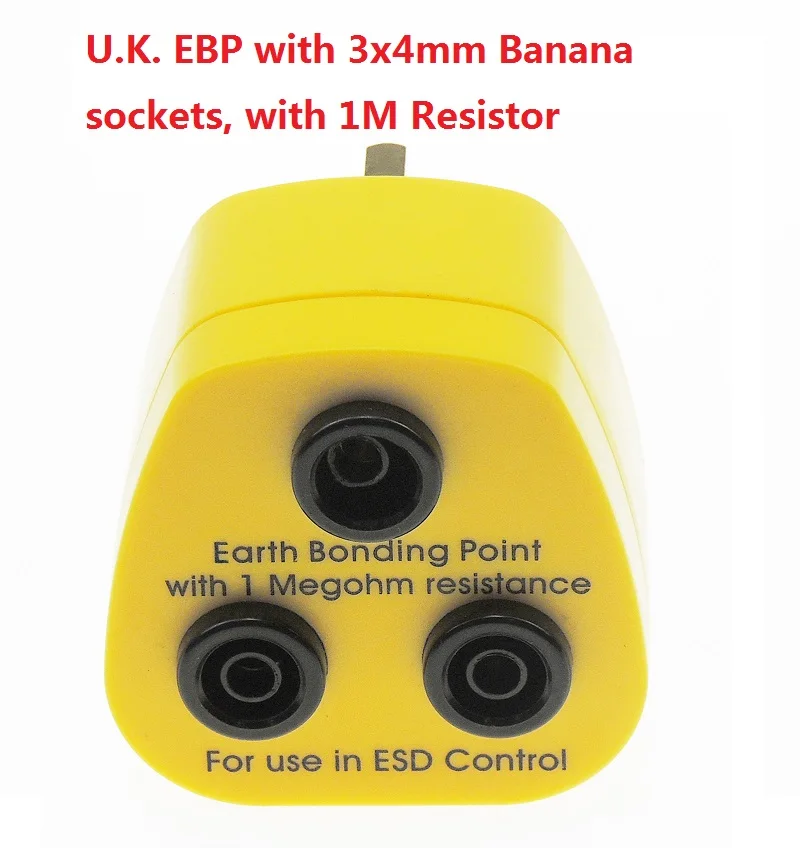3mm Banana with 1M Великобритания заземление штекер, Великобритания EBP антистатические ESD заземление Великобритании EBP скамья крепление заземления 1 м резистор 10 мм шпилька 4 мм банан - Цвет: 3mm Banana with 1M