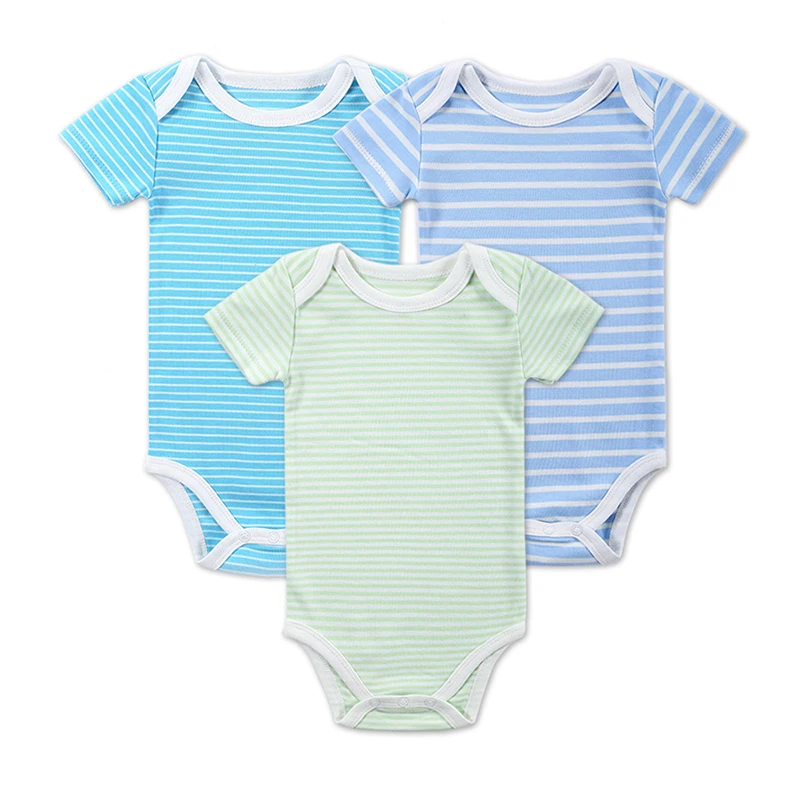 3 части / серия Baby Fashion полосатые с коротким рукавом Rompers детей комбинезон