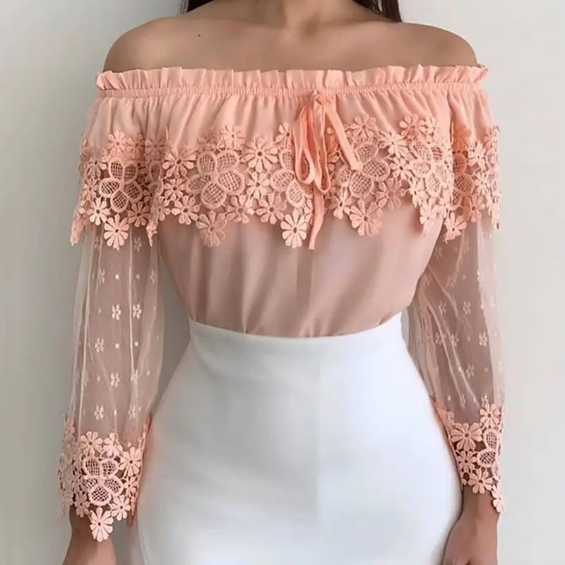 Элегантная оранжевая Сексуальная Блузка с открытыми плечами в африканском стиле