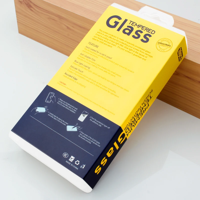 PC пластиковая коробка с красочными картон для закаленное Стекло Экран протектор