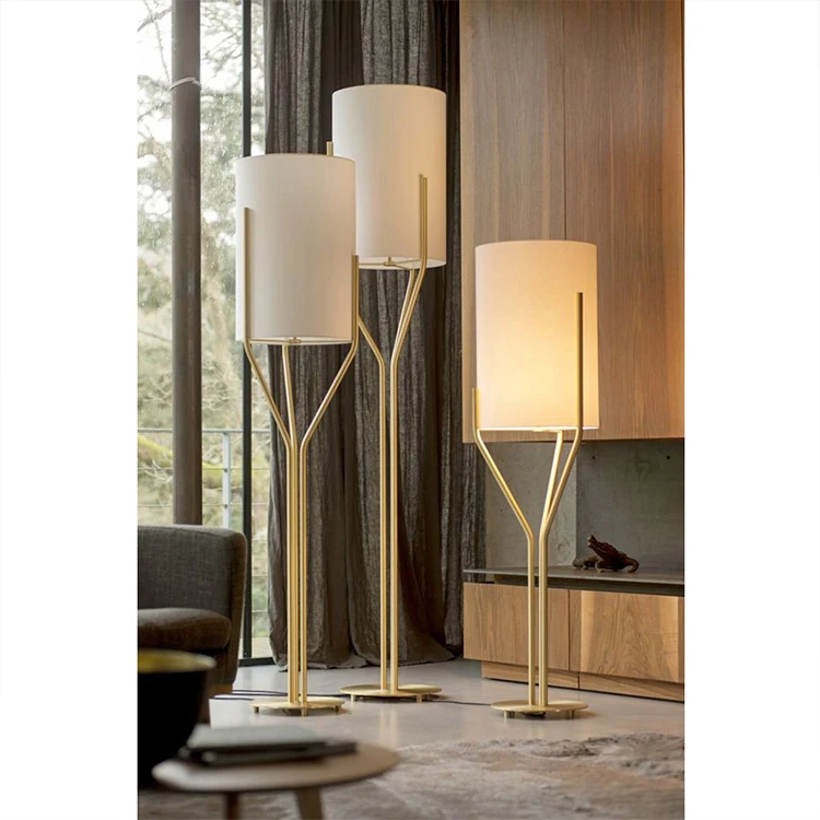 

Modern gold iron floor American Creative bedroom living room study decorative floor lamp LO875